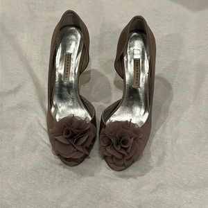 Bronze satin heels size 7